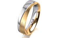 Ring 18 Karat Gelb-/Weissgold 5.0 mm sandmatt