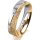 Ring 18 Karat Gelb-/Weissgold 5.0 mm kristallmatt 1 Brillant G vs 0,025ct
