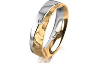 Ring 18 Karat Gelb-/Weissgold 5.0 mm diamantmatt 1...