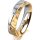 Ring 18 Karat Gelb-/Weissgold 5.0 mm diamantmatt 1 Brillant G vs 0,025ct