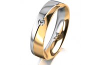 Ring 18 Karat Gelb-/Weissgold 5.0 mm poliert 1 Brillant G...