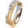 Ring 18 Karat Gelb-/Weissgold 5.0 mm kreismatt 1 Brillant G vs 0,050ct