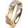 Ring 18 Karat Gelb-/Weissgold 5.0 mm sandmatt 1 Brillant G vs 0,050ct