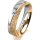 Ring 18 Karat Gelb-/Weissgold 5.0 mm kristallmatt 1 Brillant G vs 0,050ct