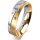 Ring 18 Karat Gelb-/Weissgold 5.0 mm sandmatt 3 Brillanten G vs Gesamt 0,040ct