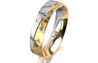 Ring 18 Karat Gelb-/Weissgold 5.0 mm diamantmatt 3...