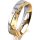 Ring 18 Karat Gelb-/Weissgold 5.0 mm diamantmatt 3 Brillanten G vs Gesamt 0,040ct