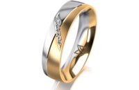 Ring 18 Karat Gelb-/Weissgold 5.0 mm l&auml;ngsmatt 5...
