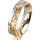 Ring 18 Karat Gelb-/Weissgold 5.0 mm diamantmatt 5 Brillanten G vs Gesamt 0,035ct