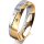 Ring 18 Karat Gelb-/Weissgold 5.0 mm poliert 5 Brillanten G vs Gesamt 0,055ct