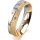 Ring 18 Karat Gelb-/Weissgold 5.0 mm kreismatt 5 Brillanten G vs Gesamt 0,055ct