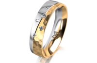 Ring 18 Karat Gelb-/Weissgold 5.0 mm diamantmatt 5...