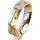 Ring 18 Karat Gelb-/Weissgold 5.0 mm diamantmatt 5 Brillanten G vs Gesamt 0,055ct