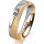 Ring 18 Karat Gelb-/Weissgold 5.0 mm kreismatt 1 Brillant G vs 0,090ct