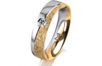 Ring 18 Karat Gelb-/Weissgold 5.0 mm kristallmatt 1...