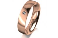 Ring 14 Karat Rotgold 5.0 mm poliert 1 Brillant G vs 0,025ct