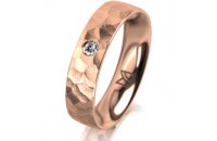Ring 14 Karat Rotgold 5.0 mm diamantmatt 1 Brillant G vs...