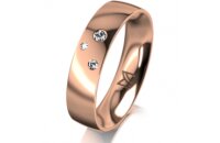 Ring 14 Karat Rotgold 5.0 mm poliert 3 Brillanten G vs...