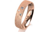 Ring 14 Karat Rotgold 5.0 mm kreismatt 3 Brillanten G vs...