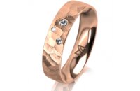 Ring 14 Karat Rotgold 5.0 mm diamantmatt 3 Brillanten G...