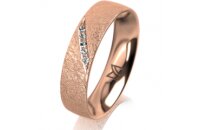Ring 14 Karat Rotgold 5.0 mm kreismatt 5 Brillanten G vs...