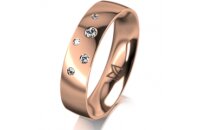 Ring 14 Karat Rotgold 5.0 mm poliert 5 Brillanten G vs...