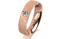 Ring 14 Karat Rotgold 5.0 mm kreismatt 1 Brillant G vs...