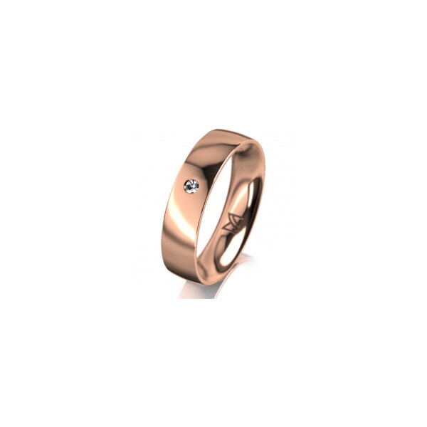 Ring 18 Karat Rotgold 5.0 mm poliert 1 Brillant G vs 0,025ct