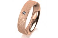 Ring 18 Karat Rotgold 5.0 mm kreismatt 1 Brillant G vs...
