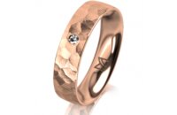 Ring 18 Karat Rotgold 5.0 mm diamantmatt 1 Brillant G vs...