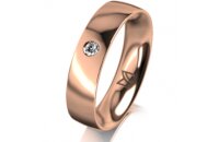 Ring 18 Karat Rotgold 5.0 mm poliert 1 Brillant G vs 0,050ct