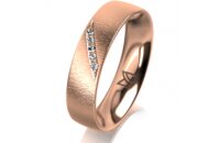 Ring 18 Karat Rotgold 5.0 mm sandmatt 5 Brillanten G vs...