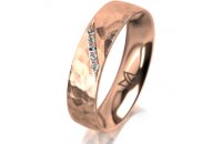 Ring 18 Karat Rotgold 5.0 mm diamantmatt 5 Brillanten G...