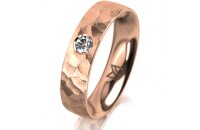 Ring 18 Karat Rotgold 5.0 mm diamantmatt 1 Brillant G vs...