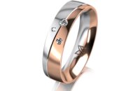 Ring 14 Karat Rot-/Weissgold 5.0 mm poliert 3 Brillanten...