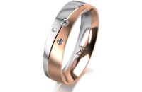 Ring 14 Karat Rot-/Weissgold 5.0 mm l&auml;ngsmatt 3...