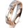 Ring 14 Karat Rot-/Weissgold 5.0 mm diamantmatt 3 Brillanten G vs Gesamt 0,040ct
