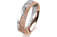 Ring 14 Karat Rot-/Weissgold 5.0 mm kristallmatt 5...