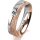 Ring 14 Karat Rot-/Weissgold 5.0 mm kristallmatt 1 Brillant G vs 0,090ct