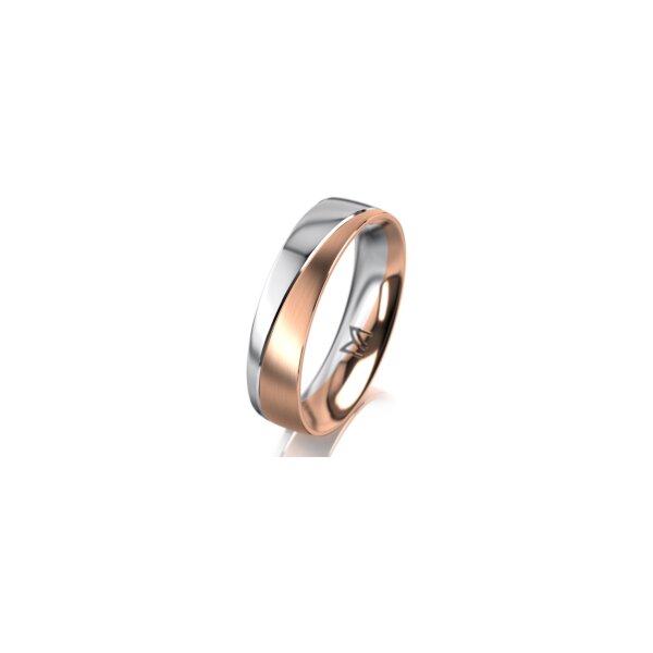 Ring 18 Karat Rot-/Weissgold 5.0 mm l&auml;ngsmatt