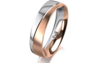 Ring 18 Karat Rot-/Weissgold 5.0 mm l&auml;ngsmatt