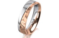 Ring 18 Karat Rot-/Weissgold 5.0 mm diamantmatt