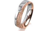 Ring 18 Karat Rot-/Weissgold 5.0 mm kristallmatt 1...