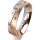 Ring 18 Karat Rot-/Weissgold 5.0 mm sandmatt 5 Brillanten G vs Gesamt 0,055ct