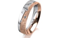 Ring 18 Karat Rot-/Weissgold 5.0 mm kristallmatt 5...