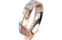 Ring 18 Karat Rot-/Weissgold 5.0 mm diamantmatt 5...