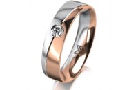 Ring 18 Karat Rot-/Weissgold 5.0 mm poliert 1 Brillant G...