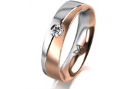 Ring 18 Karat Rot-/Weissgold 5.0 mm l&auml;ngsmatt 1...