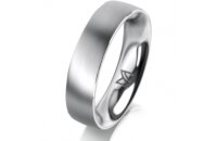 Ring 14 Karat Weissgold 5.0 mm l&auml;ngsmatt