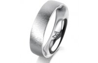 Ring 14 Karat Weissgold 5.0 mm sandmatt